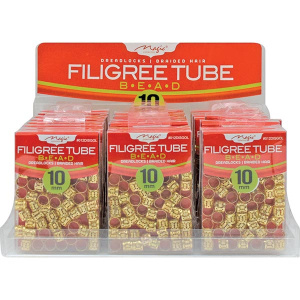 FILIGREE TUBE (10mm) GOLD (60pcs) (CLAM SHEEL)