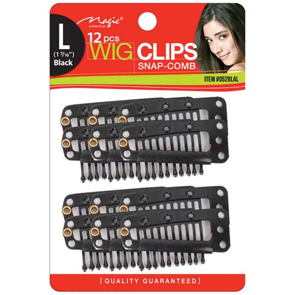 WIG CLIP 12 PCS BLACK (L)(12DZ/96DZ/CS)