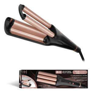 Hot & Hotter 4 in 1 Adjustable Multi-Waver, 1 Count, Black & Rose Gold