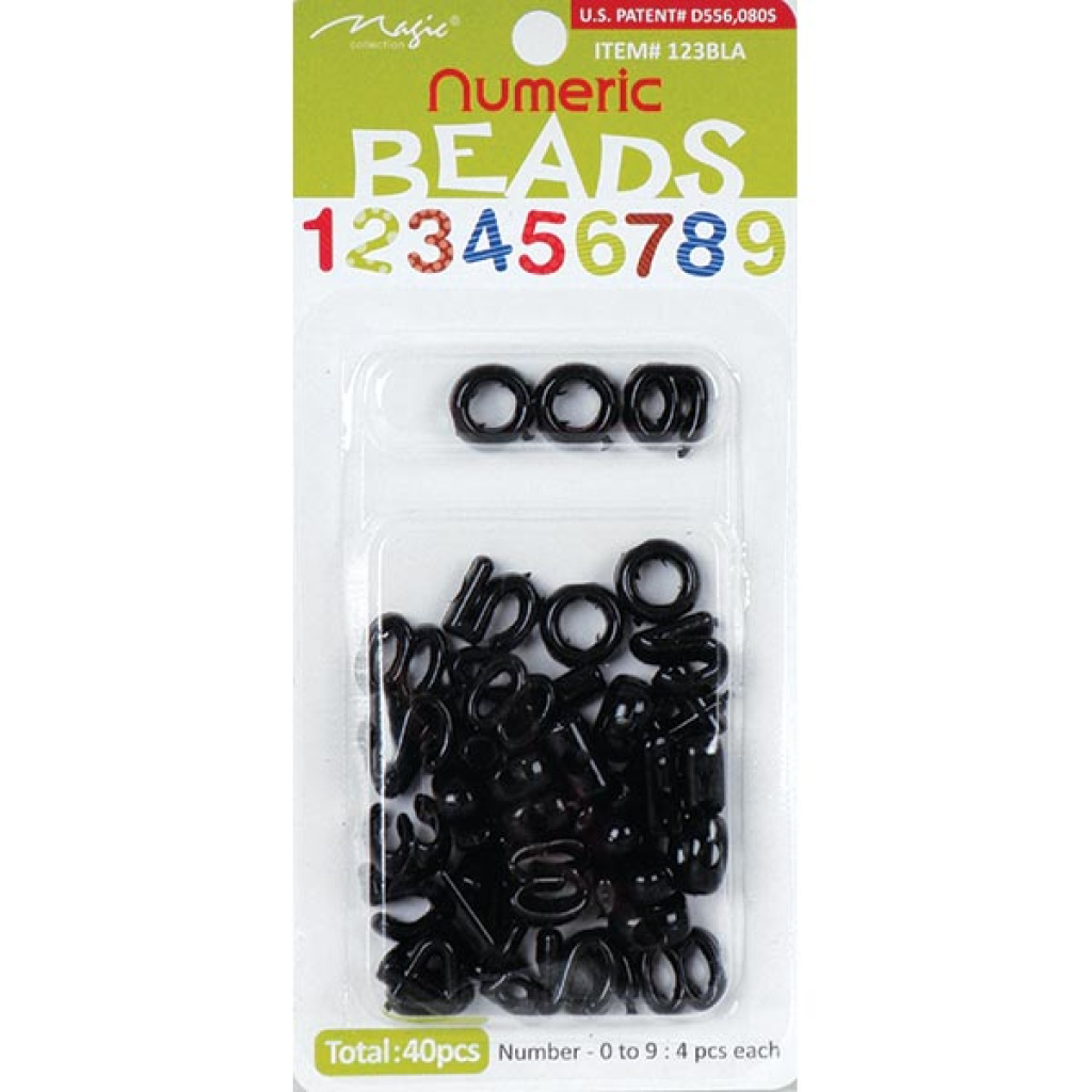 40 NUMERIC BEAD BLACK (6PC/24DZ/CS)