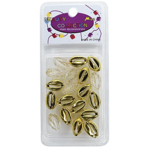 METALLIC SHELL BEADS **CRY & GOL** (12/CS)
