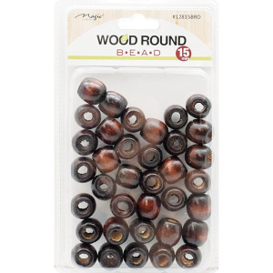 WOOD BEAD (L) DARK BROWN(24/CS)