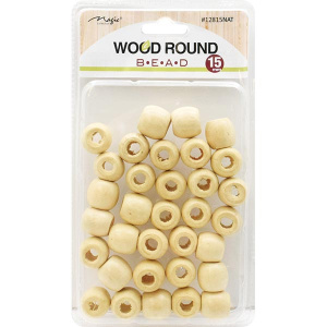 WOOD BEAD (L) NATURAL #12828(24/CS)