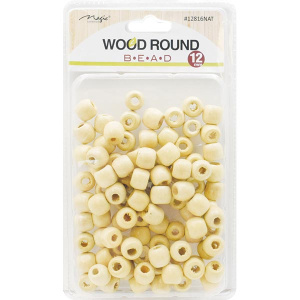 WOOD BEAD (M) NATURAL #12831(24/CS)