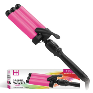 Hot & Hotter 3 Barrel Waver Curling Iron 1 Inch, 1 Count, Black & Pink