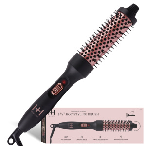 Hot & Hotter Tourmaline Ceramic Hot Styling Brush 1 1/4 Inch, 1 Count, Black