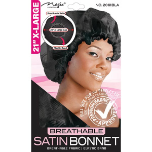 SATIN BONNET BLACK X-LARGE (36/CS)