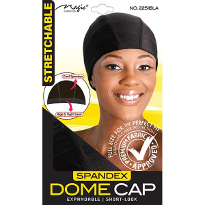 LADIES SPANDEX DOME CAP BLACK(36/CS)