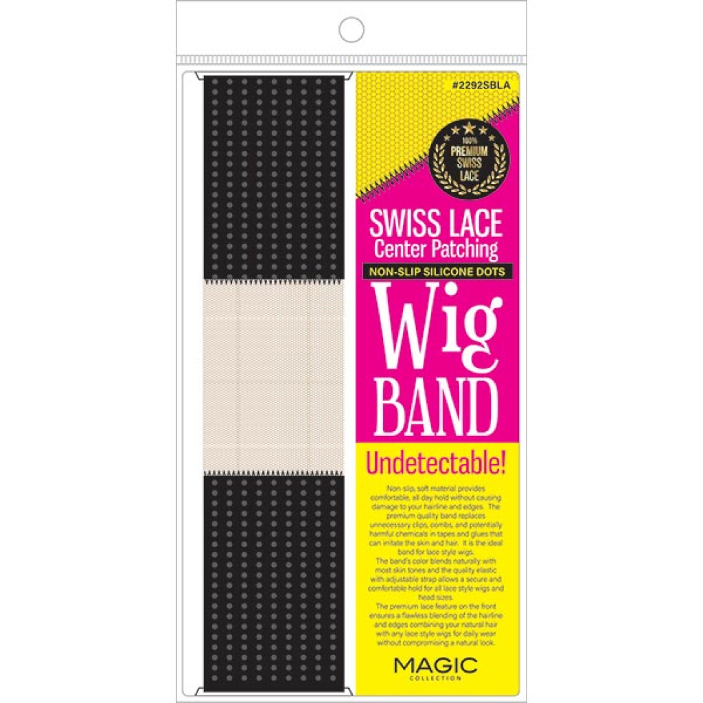 SWISS LACE WIG BAND W/SILICONE BLACK (48DZ/CS)