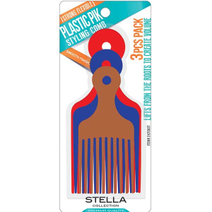 Comb-PLASTIC PIK COMB 3PC COLOR ASSORT(12/CS)