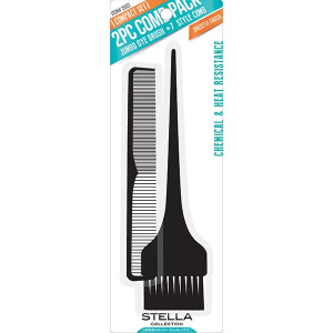 Comb-Two Pcs COMB DYE BRUSH & STYLE COMB(24DZ/CS)