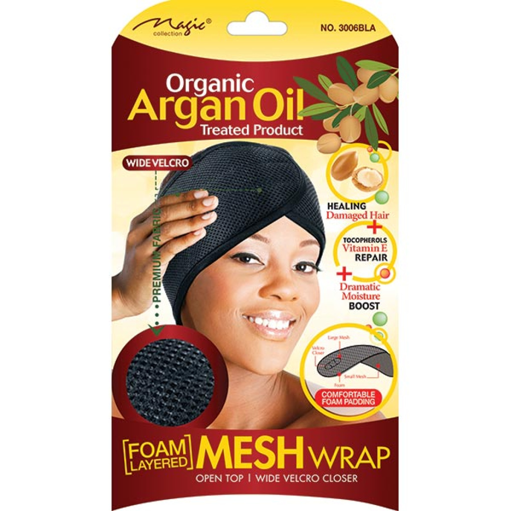 ARGAN OIL MESH WRAP BLACK FOAM (12DZ/CS)