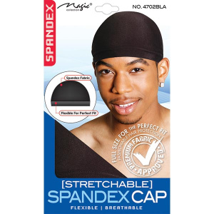 SPANDEX CAP BLACK(36/CS)