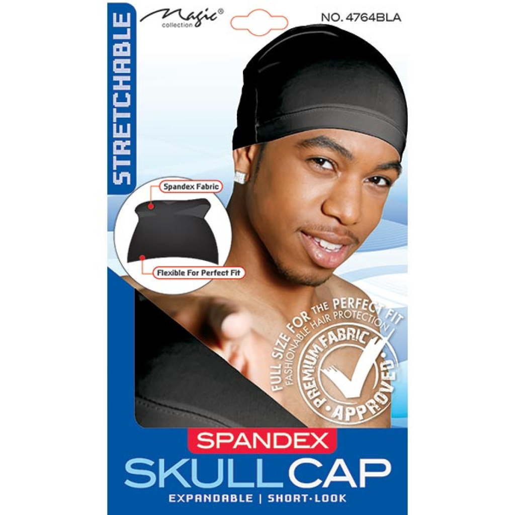 SPANDEX SKULL CAP BLACK (24DZ/CS)