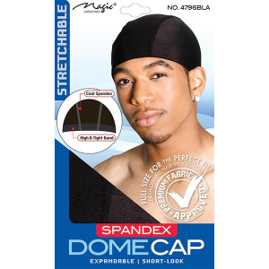 SPANDEX DOME CAP BLACK (36DZ/CS)