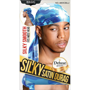 SILKY SATIN DU RAG **CAMO**BLUE (24DZ/CS)