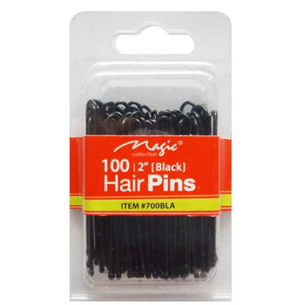HAIR PIN 2" BLACK BULK (100/PK,12DZ/CS)