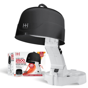 Hot & Hotter Large Hood Hair Dryer, 1 Count, White