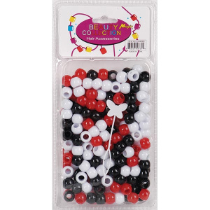 ROUND BEAD 70 LARGE BLA/WHI/RED (240/6/12)