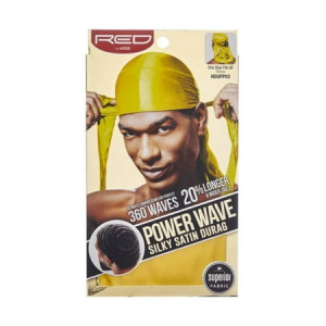 (HDUPP03) RED SILKY DURAG YELLOW