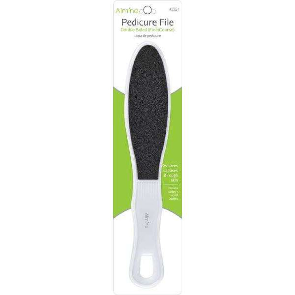 Almine 2 Sided Pedicure File (Fine/Coarse), 1 Count, Assorted Colors
