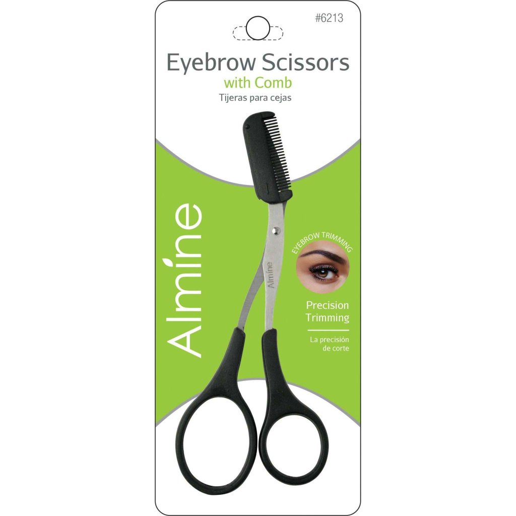 Almine Brow Scissor with Comb, 1 Count, Silver