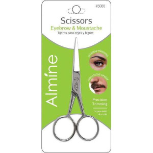 Almine Eyebrow And Moustache Scissors 4in, 1 Count, Silver