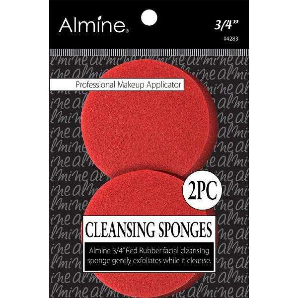 Almine Rubber Cleansing Sponge 3/4" 2ct