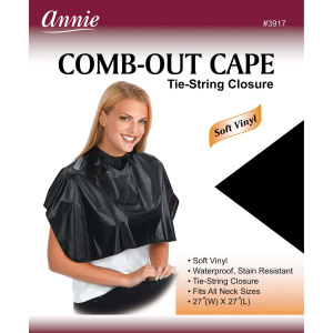 Annie Comb-Out Cape Tie String Closure, 1 Count, Black
