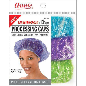 Annie Processing Cap X-Large, 10 Count, Assorted Colors