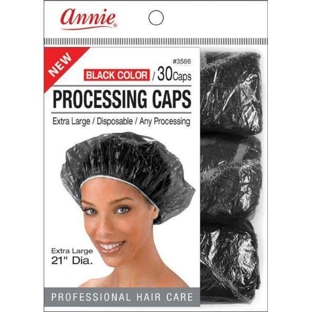 Annie Processing Cap X-Large, 30 Count, Black
