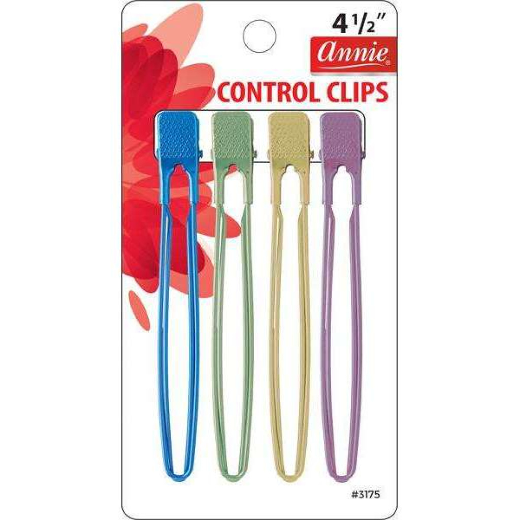 Annie Grip Control Metal Hair Clips 4.5 Inch, 4 Count, Assorted Color