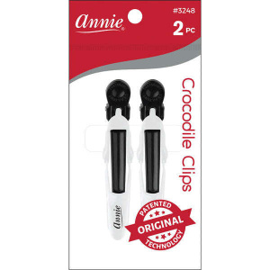 Annie Crocodile Hair Clips 4.5 Inch, 2 Count, Black & White