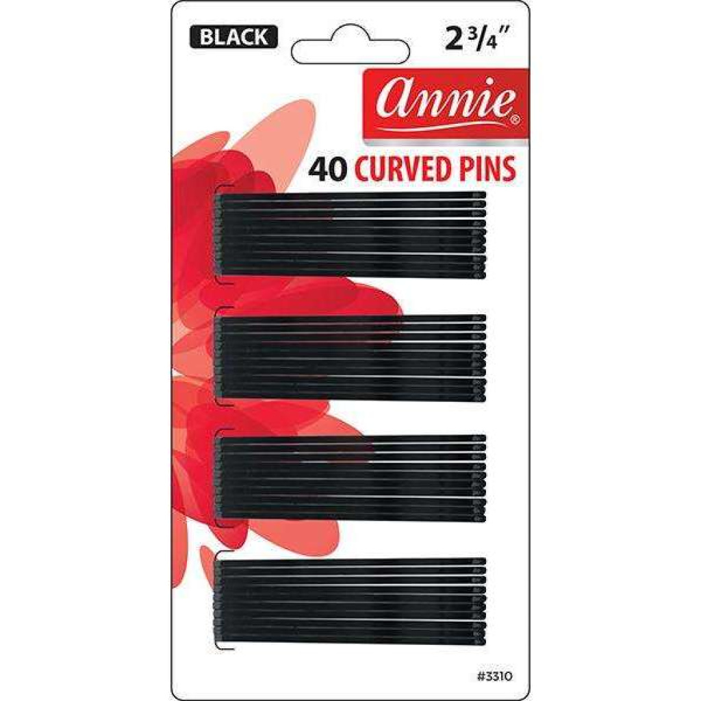 Annie Curved Pins 2 3/4 Inch, 40 Count, Black