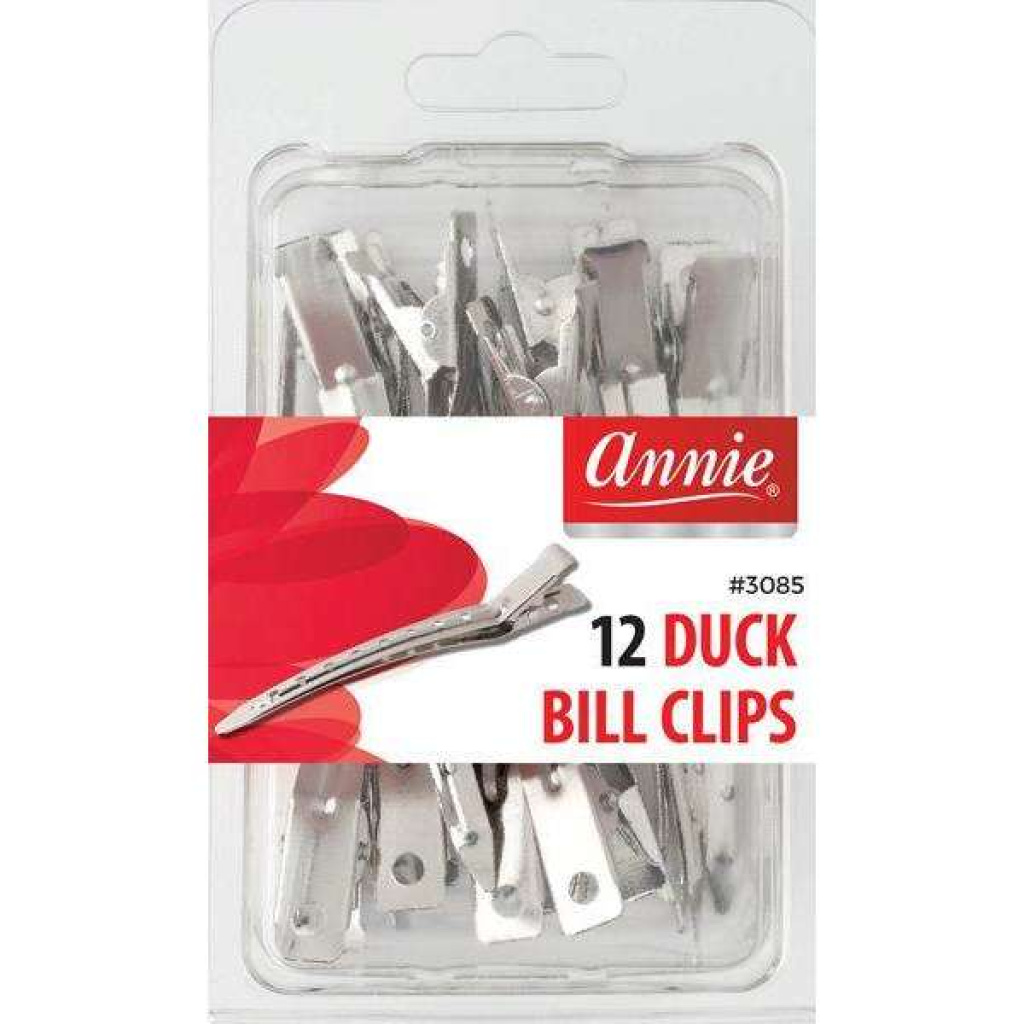 Annie Duck Bill Metal Hair Clips, 12 Count, Silver