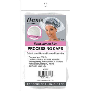 Annie Processing Caps X-Jumbo Size, 3 Count, Clear