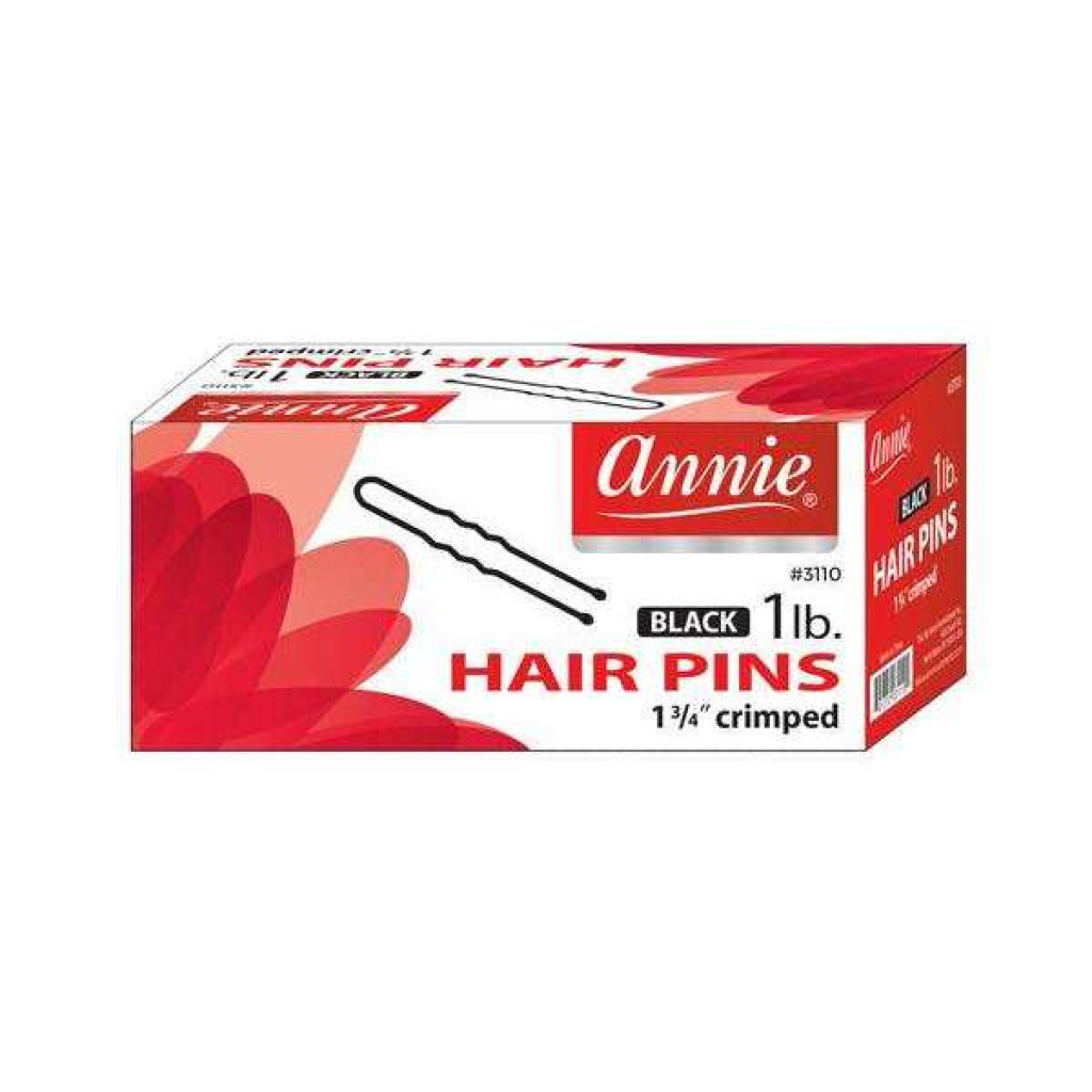 Annie Hair Pins Crimped 1 3/4 Inch, 1lb Box, Black