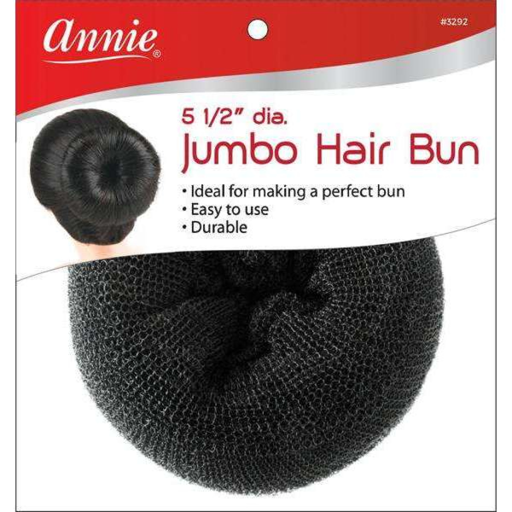 Annie Nylon Mesh Hair Bun 5.5 Inch Jumbo, 1 Count, Black