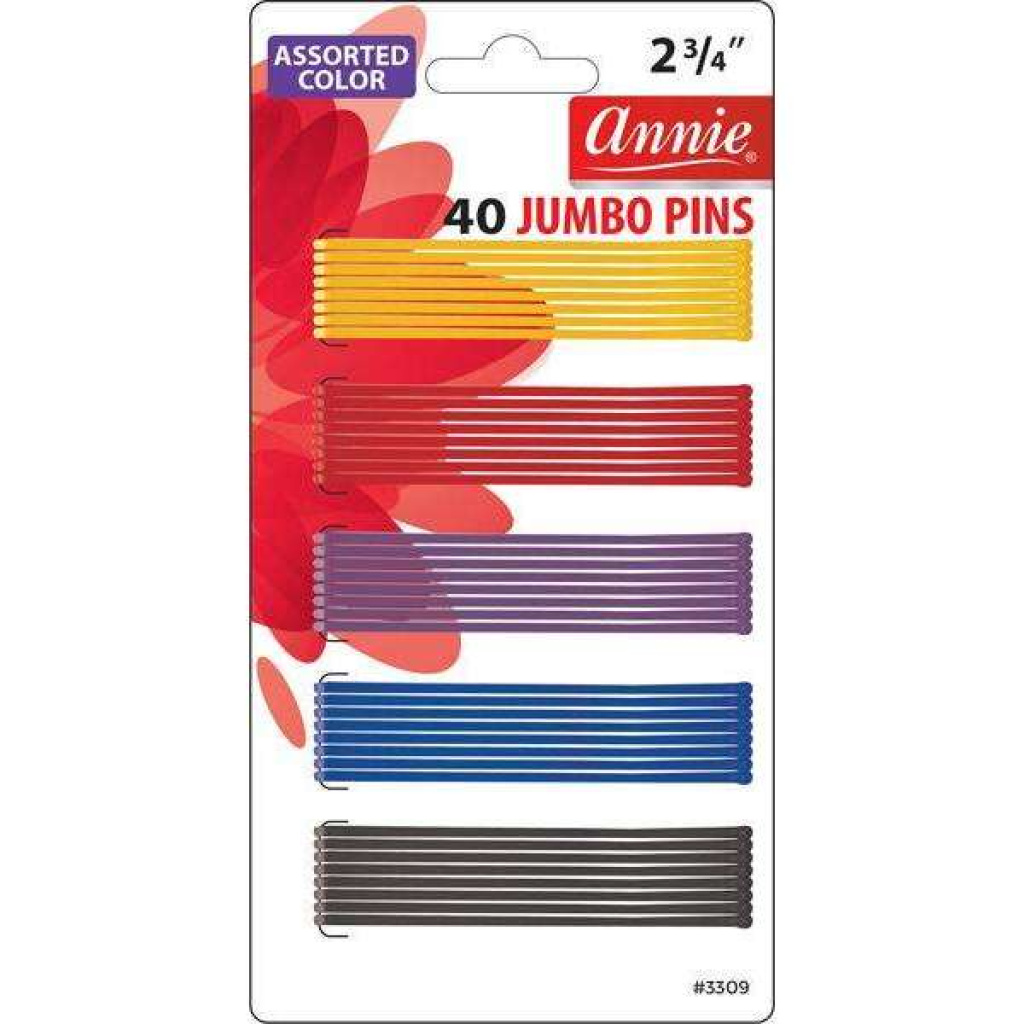 Annie Jumbo Pins 2 3/4 Inch, 40 Count, Assorted Color