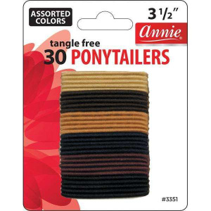 Annie Tangle Free Ponytailers 3 1/2 Inch, 30 Count, Assorted Colors