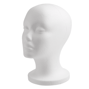 Annie Polystyrene Foam Wig Head Tall 10.5 Inch, 1 Count, White