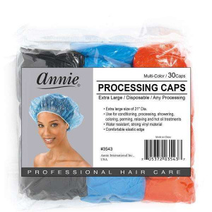 Annie Processing Caps X-Large, 3 Count, Assorted Colors