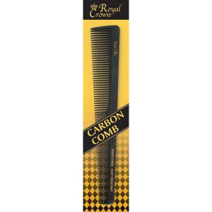 Annie Royal Crown Series Carbon Barber Comb 7 Inch, 1 Count, Black