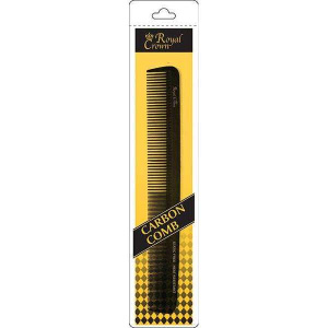 Annie Royal Crown Series Carbon Styling Comb 8 3/4 Inch, 1 Count, Black