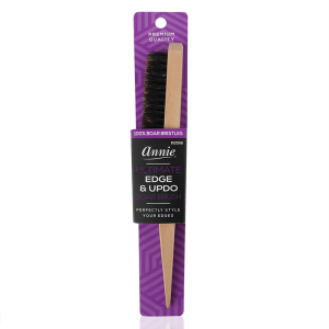 Annie Ultimate Edge & Updo Brush 100% Boar Bristle, 1 Count, Light Brown