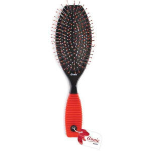 Annie Wire Cushion Brush, Ball-Tipped Bristle Massage Brush, Red