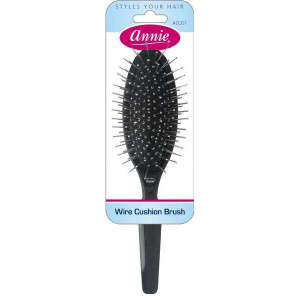 Annie Wire Cushion Wig Brush, Small, Black