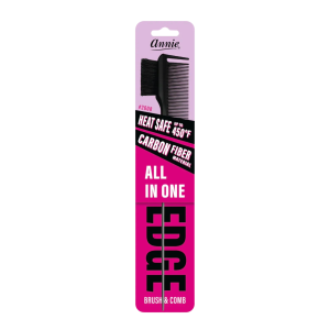 Annie All In One Carbon Edge Brush & Comb, 1 Count, Black