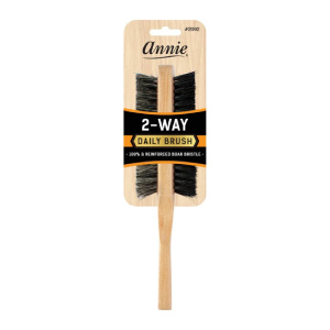 Annie Two Way 5 Row Wooden Brush, Soft and Hard Bristle, Light Brown
