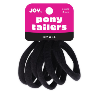 Joy Soft Ponytailers Small, 6 Count Gentle Kids' Hair Ties, Black